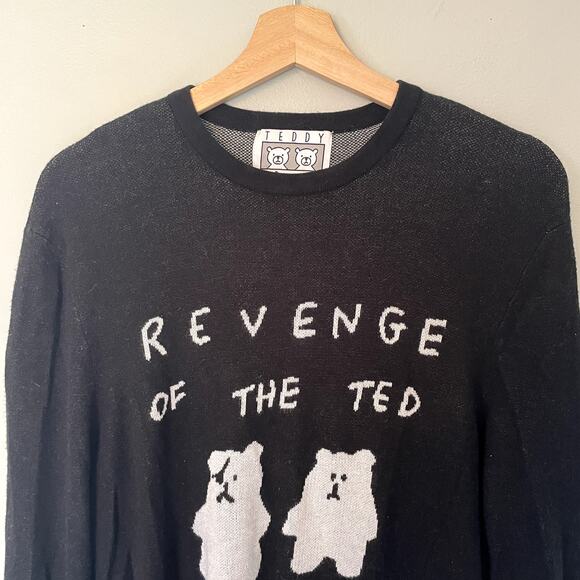 Teddy Fresh Revenge Of The Ted Black Sweater Men Size Medium - Picture 4 of 12